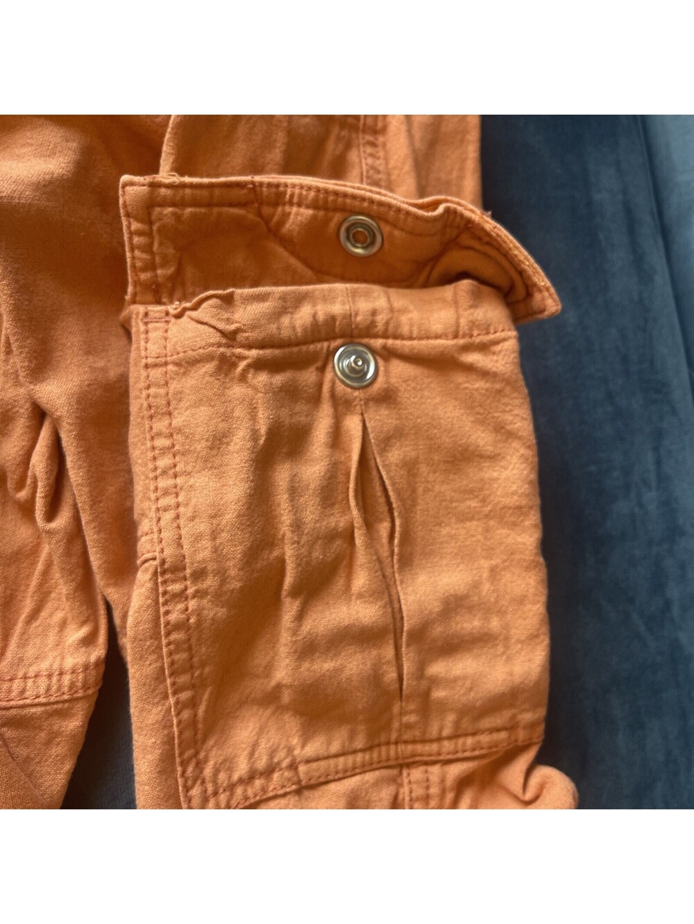 Pilcro Orange Wide-Leg Linen Pants - Picture 6 of 15